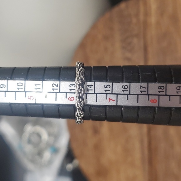 Size 6 R123 Antique Sterling Wreath Ring Floral Flower Artsy Victorian - Picture 1 of 2